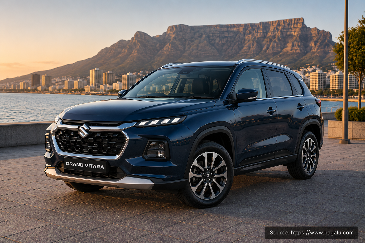 Suzuki Grand Vitara front three-quarter exterior showing the grille, headlights and body design in South Africa