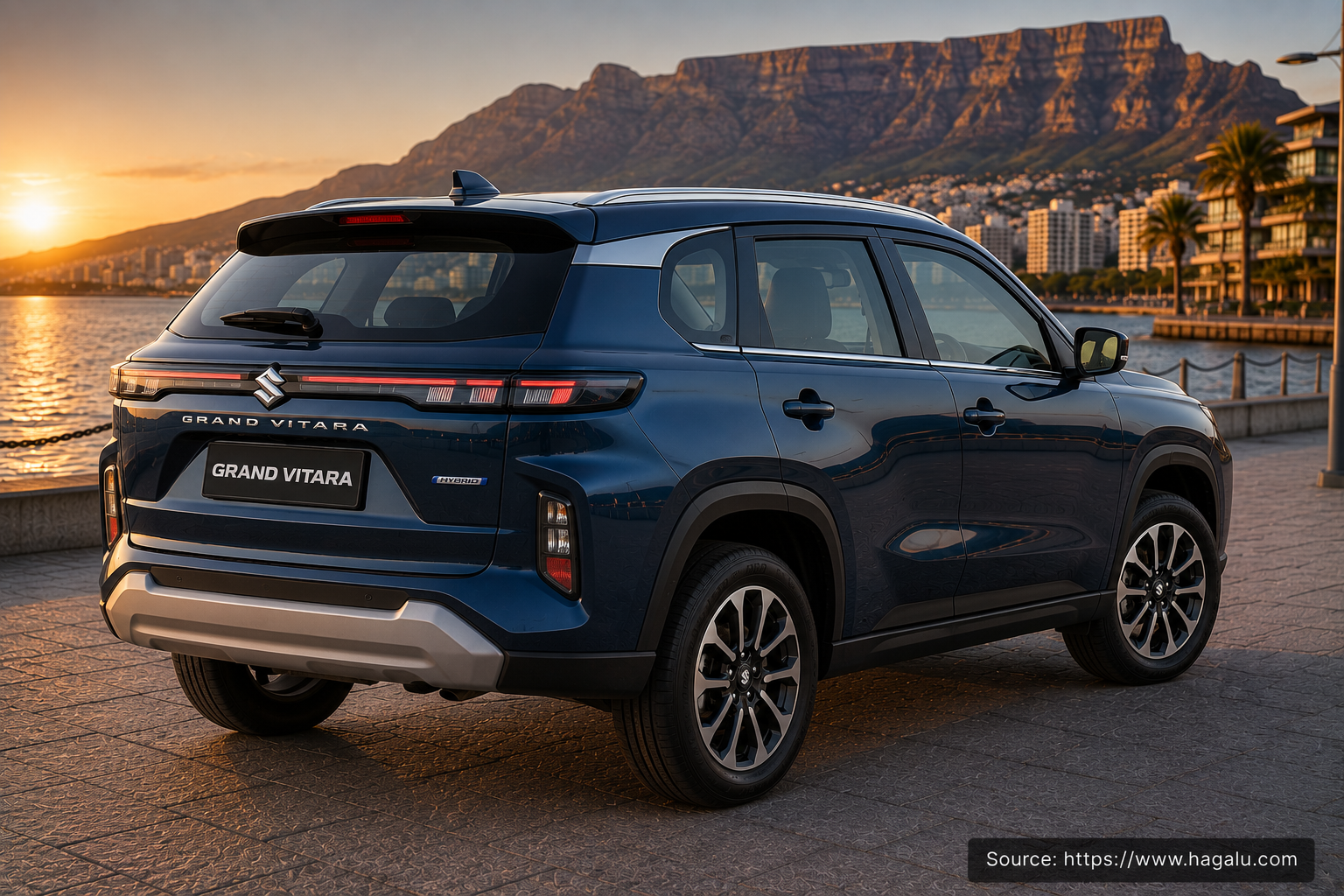 Suzuki Grand Vitara rear three-quarter exterior showing the taillights, tailgate and rear design in South Africa
