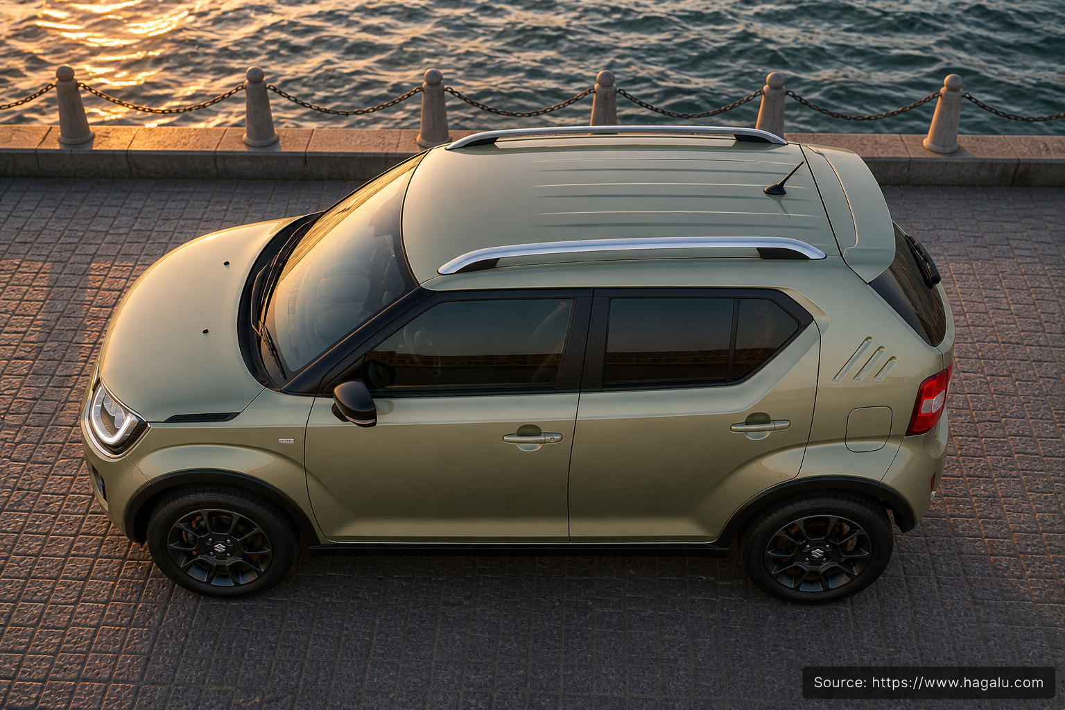 Suzuki Ignis top-down seating layout showing the roof design and cabin arrangement in South Africa