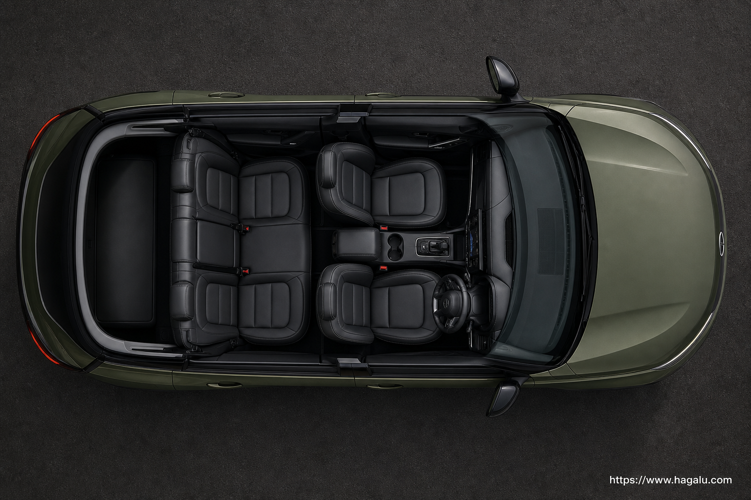 Tata Harrier top-down seating layout showing the roof design and cabin arrangement in South Africa