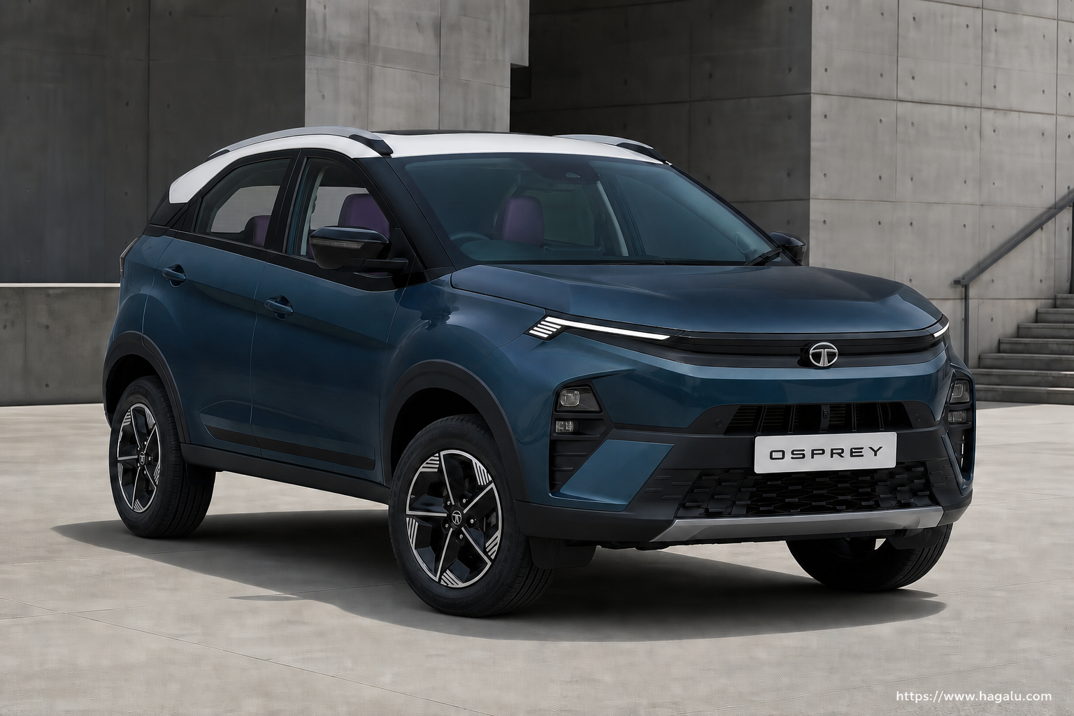 Tata Osprey front three-quarter exterior showing the grille, headlights and body design in South Africa