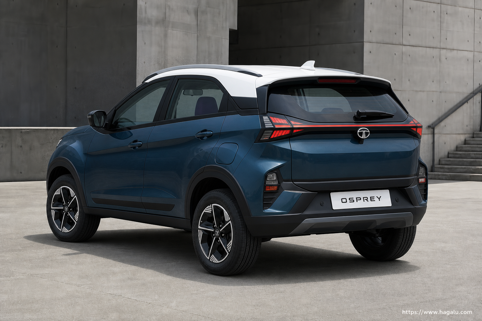Tata Osprey rear three-quarter exterior showing the taillights, tailgate and rear design in South Africa