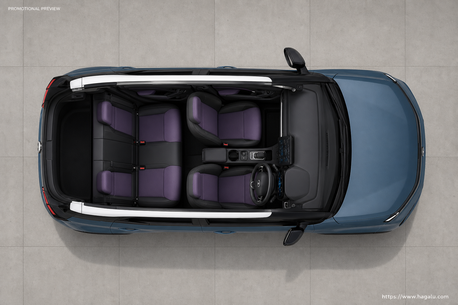 Tata Osprey top-down seating layout showing the roof design and cabin arrangement in South Africa