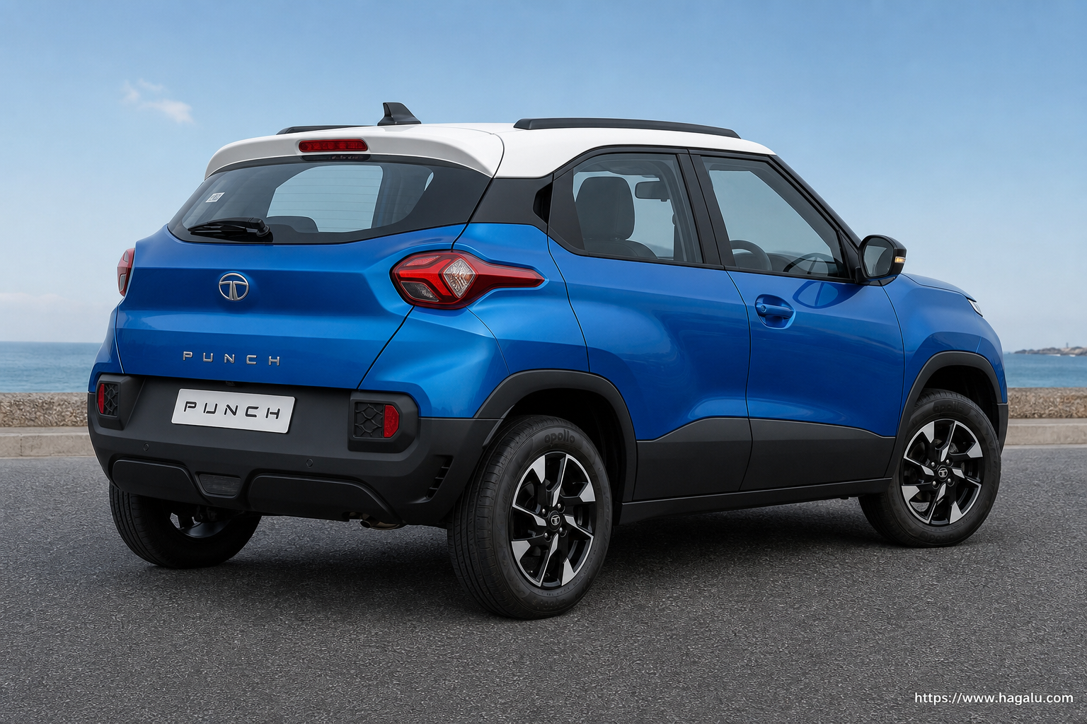Tata Punch rear three-quarter exterior showing the taillights, tailgate and rear design in South Africa