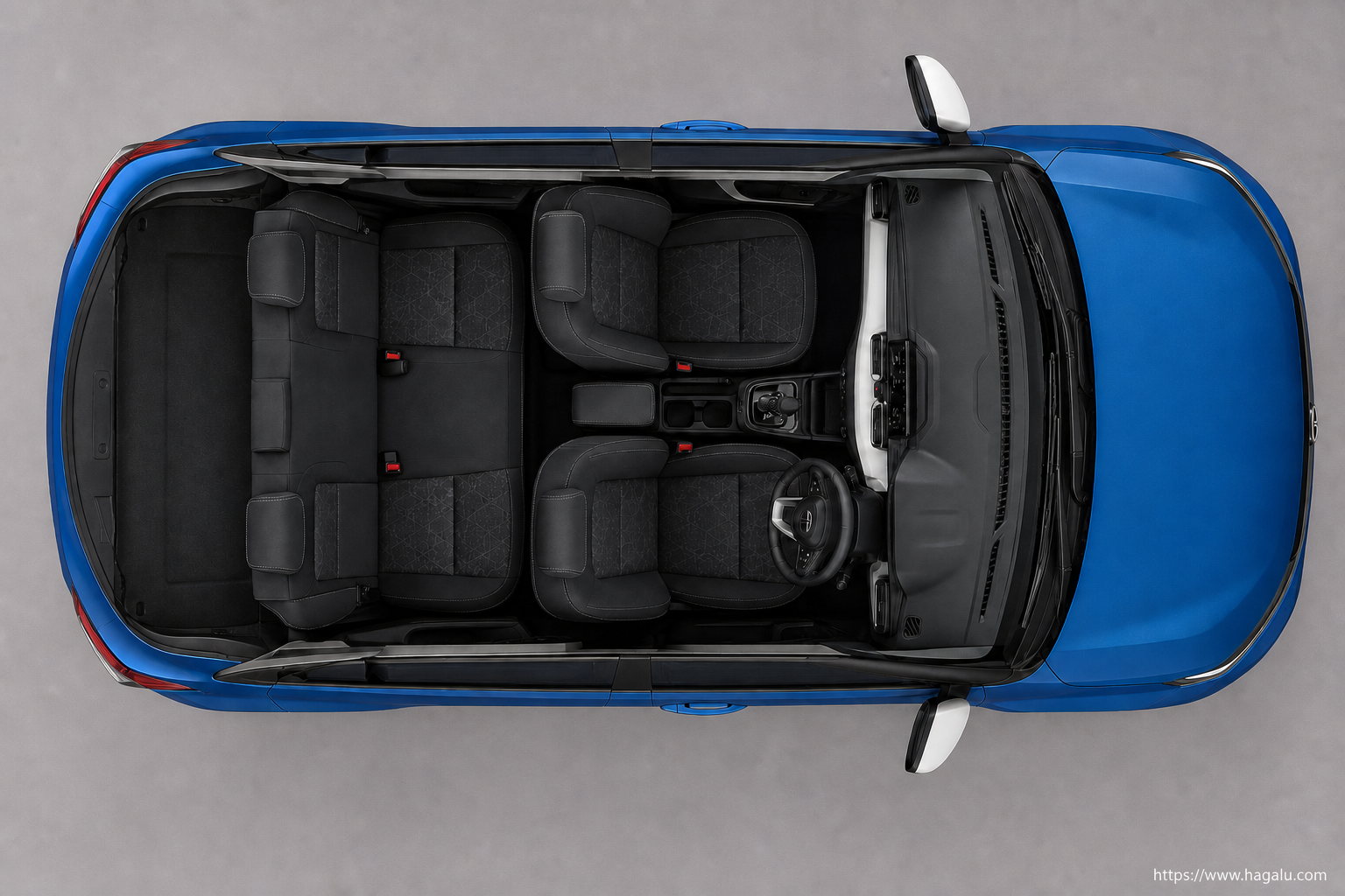 Tata Punch top-down seating layout showing the roof design and cabin arrangement in South Africa