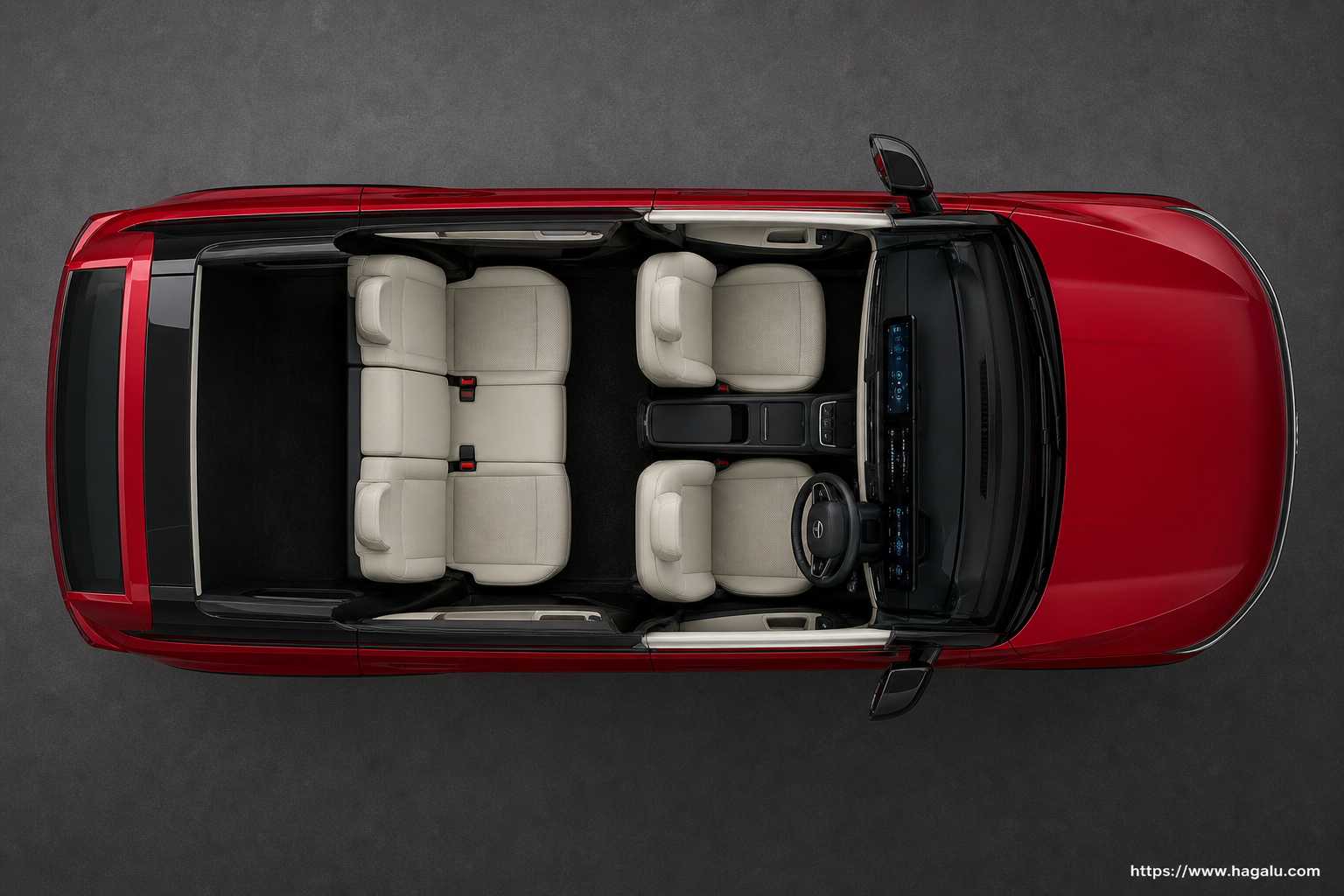 Tata Sierra top-down seating layout showing the roof design and cabin arrangement in South Africa