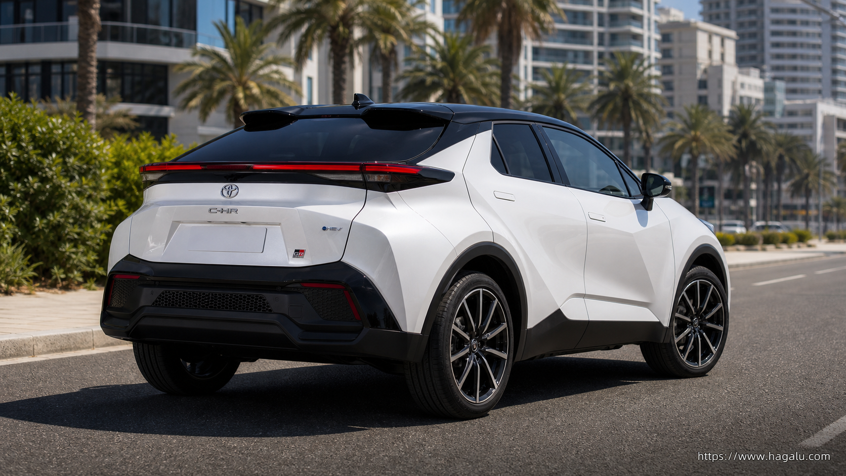 Toyota C-HR rear three-quarter exterior showing the taillights, tailgate and rear design in South Africa