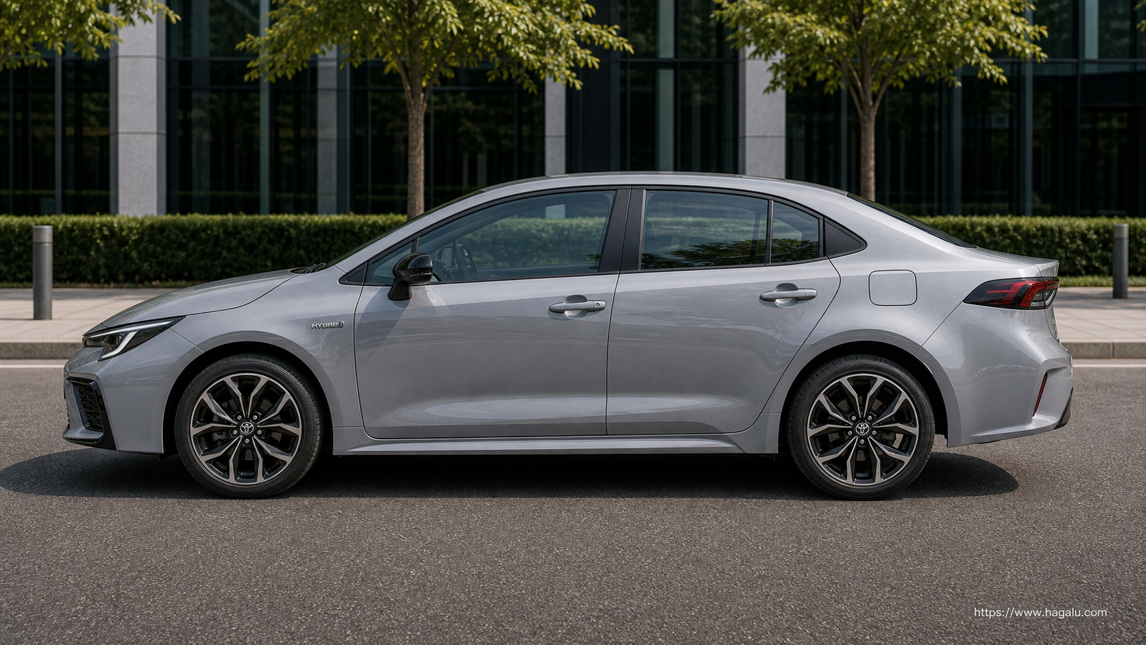 Toyota Corolla Sedan full side profile showing the roofline, doors and wheel design in South Africa