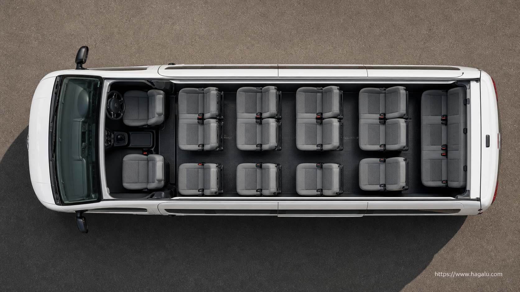 Toyota Quantum top-down seating layout showing the roof design and cabin arrangement in South Africa