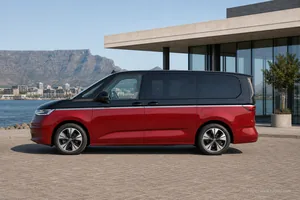 Volkswagen T7 Multivan Caravelle full side profile showing the roofline, doors and wheel design in South Africa