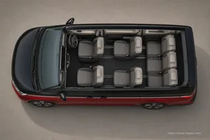 Volkswagen T7 Multivan Caravelle top-down seating layout showing the roof design and cabin arrangement in South Africa