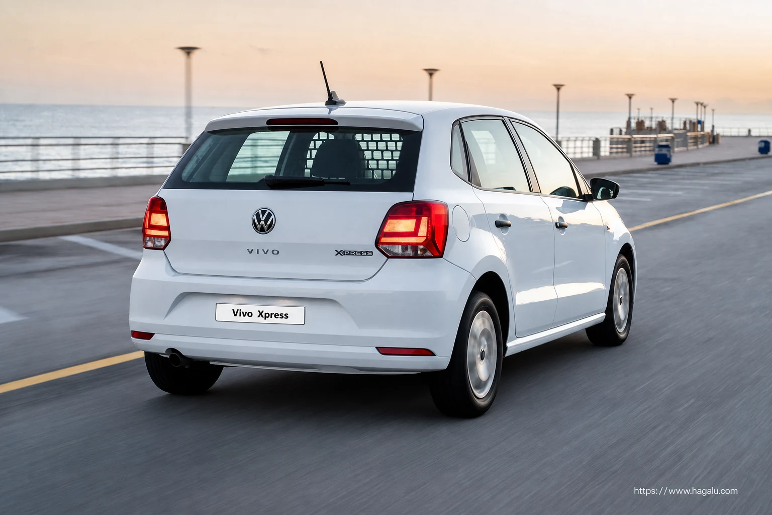 Volkswagen Vivo Xpress rear three-quarter exterior showing the taillights, tailgate and rear design in South Africa