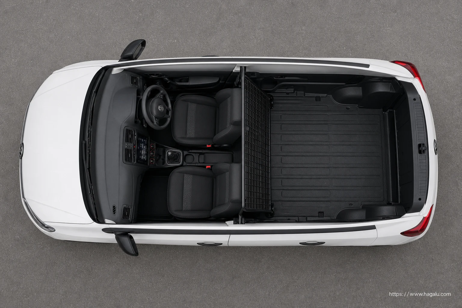 Volkswagen Vivo Xpress top-down seating layout showing the roof design and cabin arrangement in South Africa